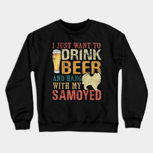 Beer drink samoyed Crewneck Sweatshirt